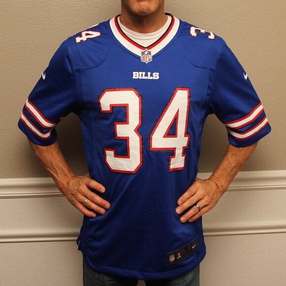 Thurman Thomas NFL Players Buffalo Bills 34 Blue Jersey Men's Size Small - Picture 1 of 15